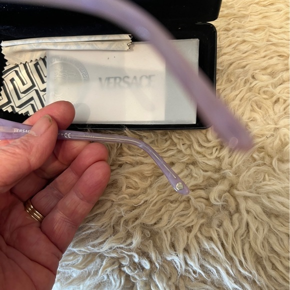 VERSACE Lavender metal Frames w/Plastic Arms. Medusa Logo at temples - Picture 3 of 6
